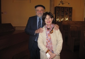 Давид Фридман с супругой в петербургской Синагоге. Июль 2014