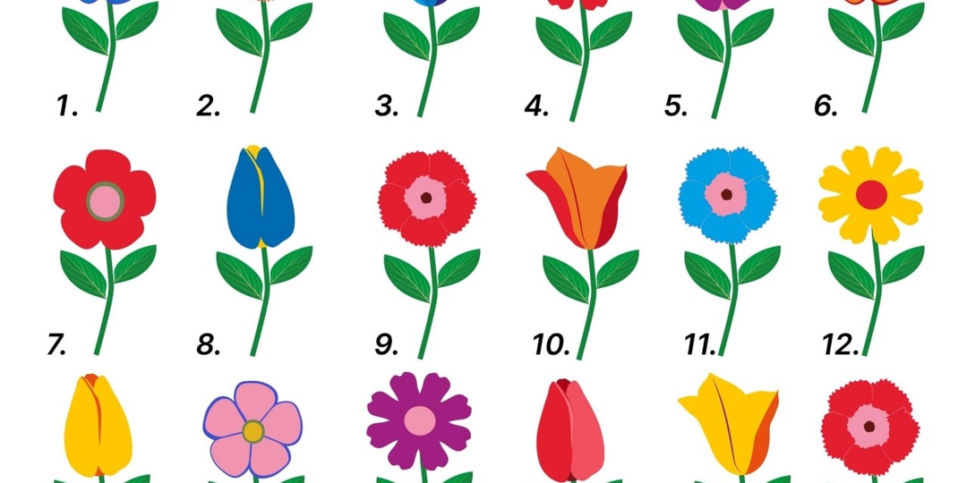 Ставьте ❤️ если нашли 2 одинаковых цветка на картинке