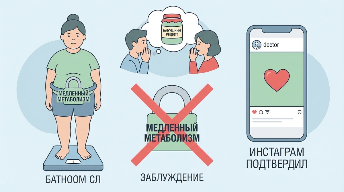 Сказки про медленный метаболизм передаются как бабушкин рецепт