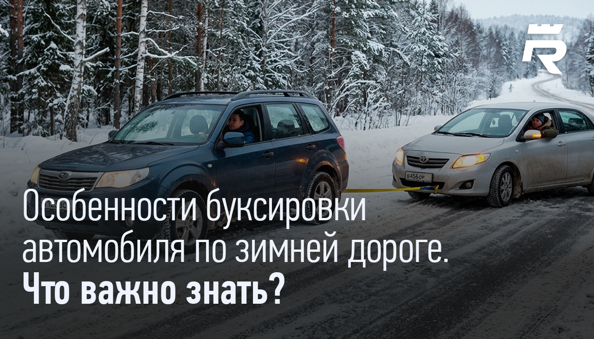 Особенности буксировки автомобиля по зимней дороге