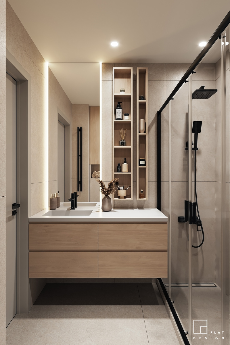 Теплый пол в душевой комнате в квартире ЖК Метрополия.