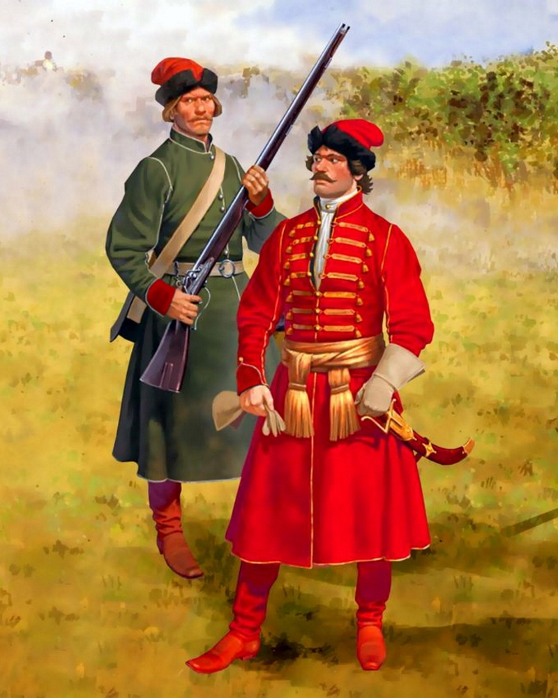 Солдат и офицер солдатских полков 1700-1703 гг.