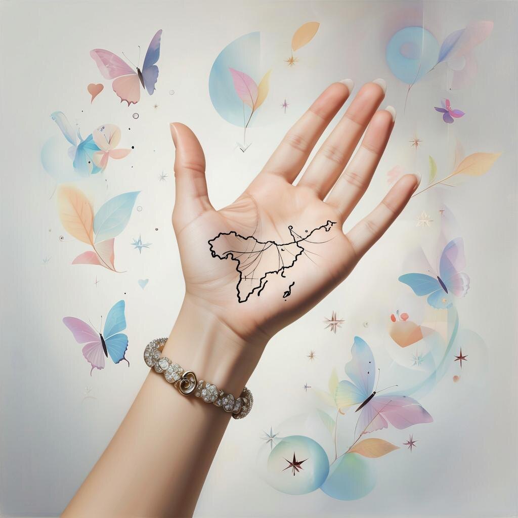 Хиромантия. Иллюстрация сгенерирована нейросетью