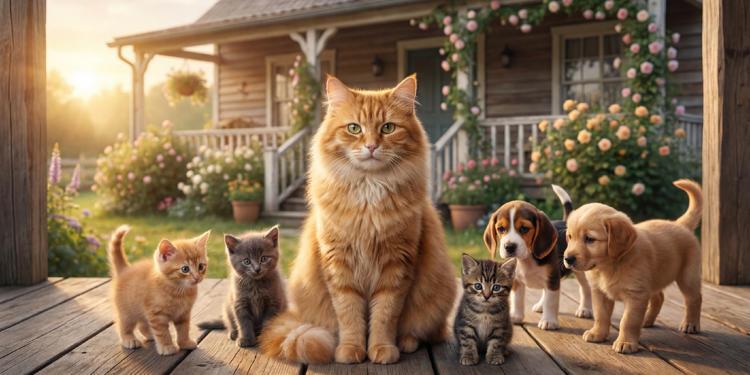 Кот приносил домой котят и щенков. Хозяева лечили и находили им дом