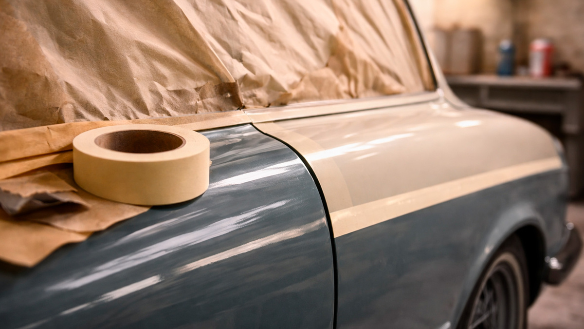 Первая клейкая лента появилась как практичное решение для аккуратной двухцветной окраски автомобилей.