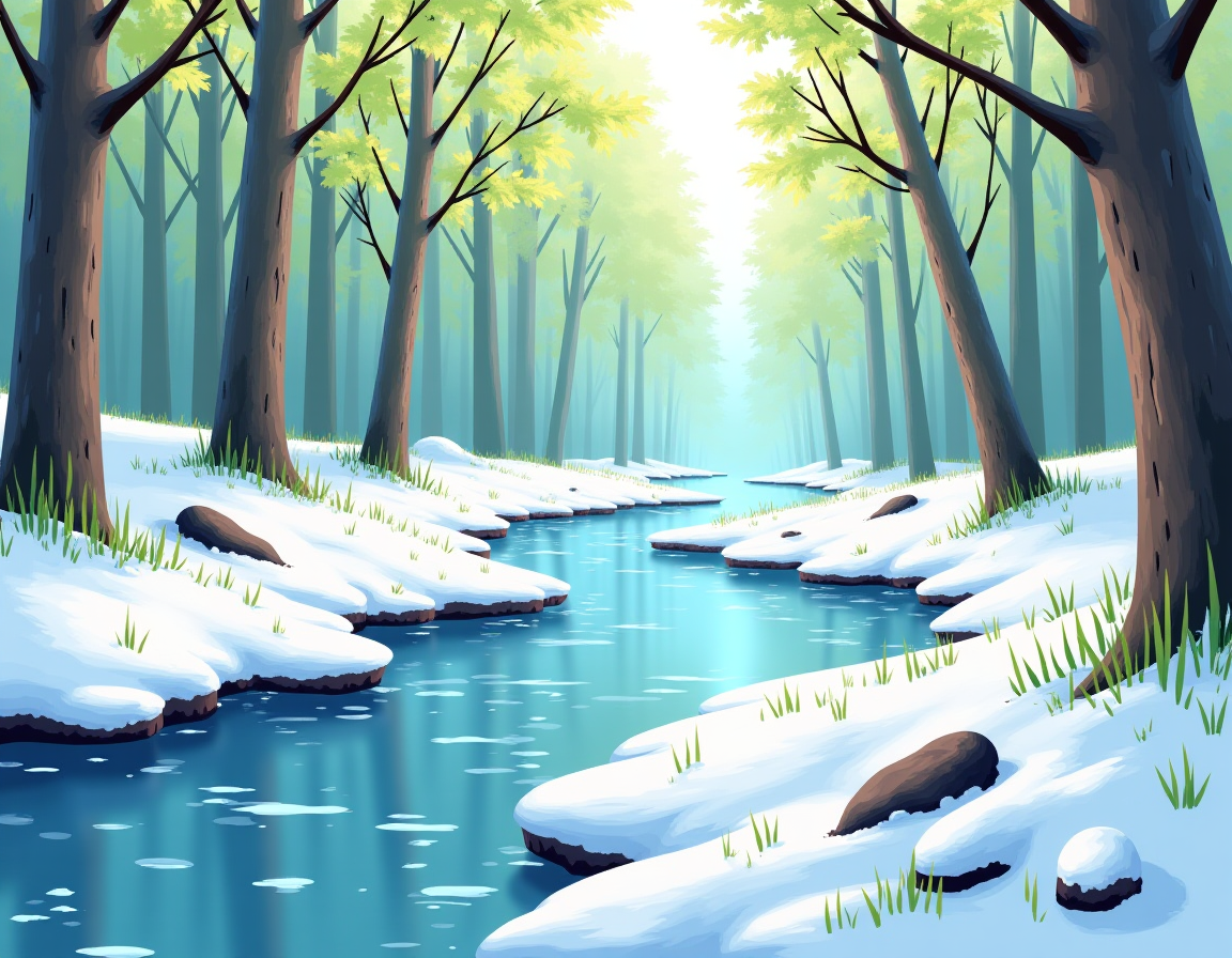 Весной вода начинает движение: тает снег, оживают ручьи и реки. В китайской культуре такие моменты символизируют пробуждение природы — считалось, что именно тогда «просыпается дракон», хранитель воды и дождя.