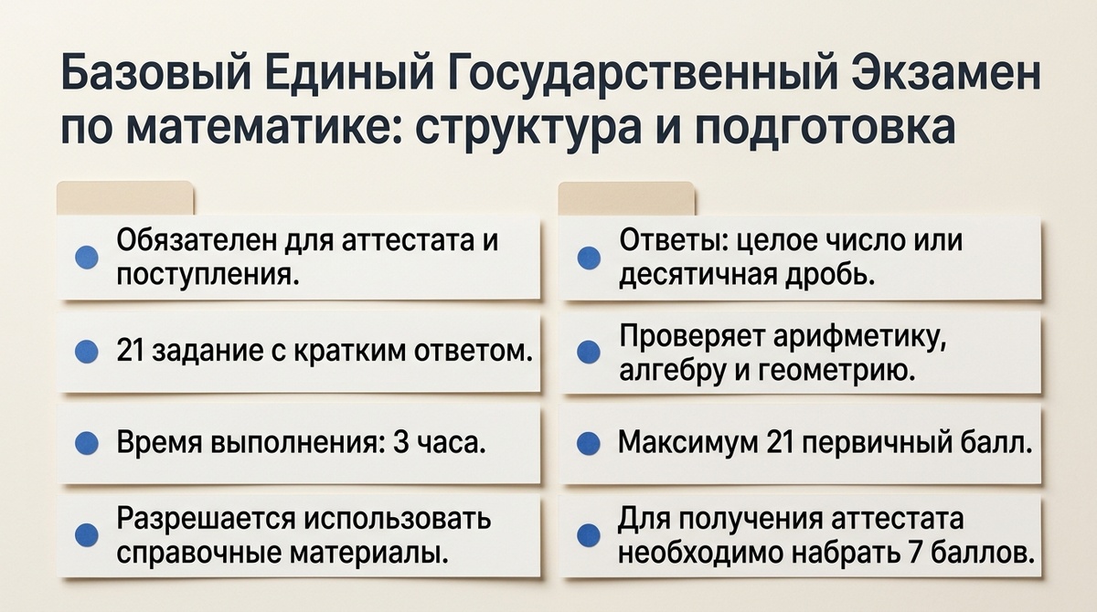 Базовый ЕГЭ по математике: структура и подготовка  📷
