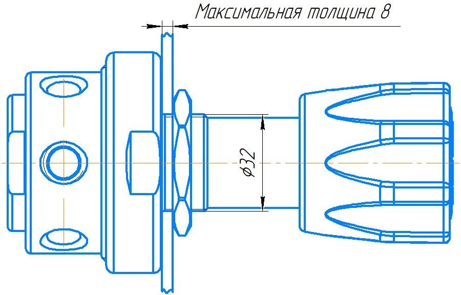 Габаритный чертёж малорасходного регулятора давления серии Atlant MM 125_3
