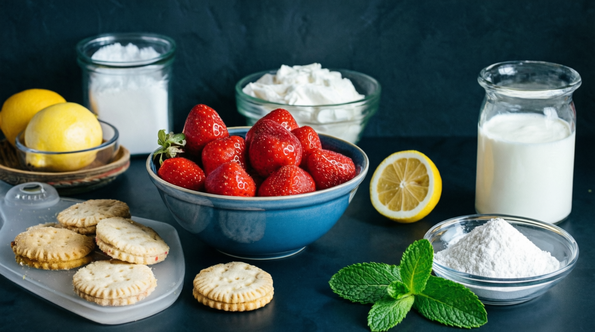 Инградиенты для клубничного суфле.