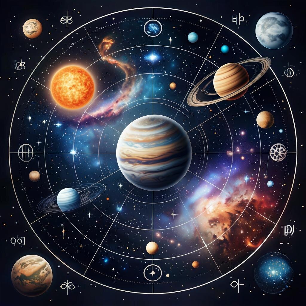 Планеты. Иллюстрация сгенерирована нейросетью