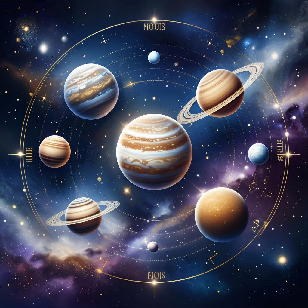 Планеты. Иллюстрация сгенерирована нейросетью