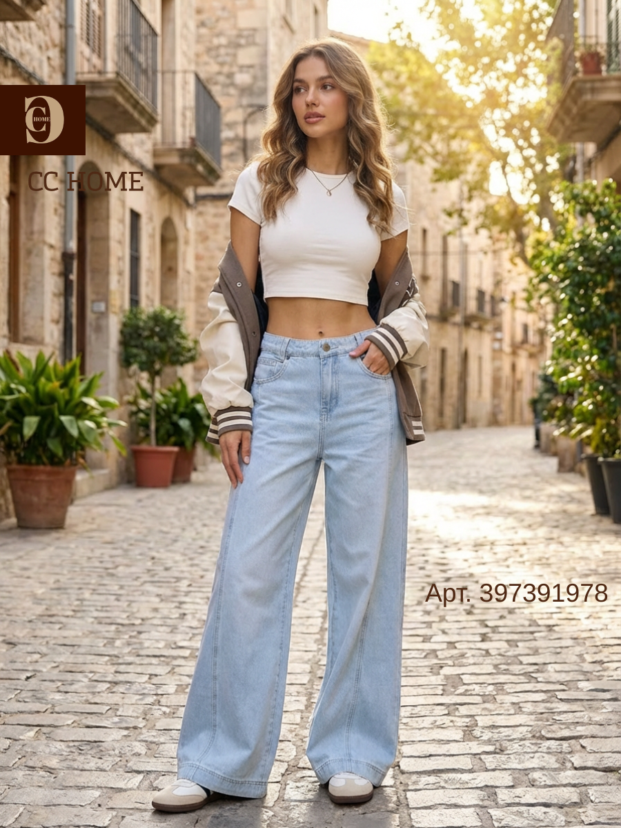 Широкие джинсы багги