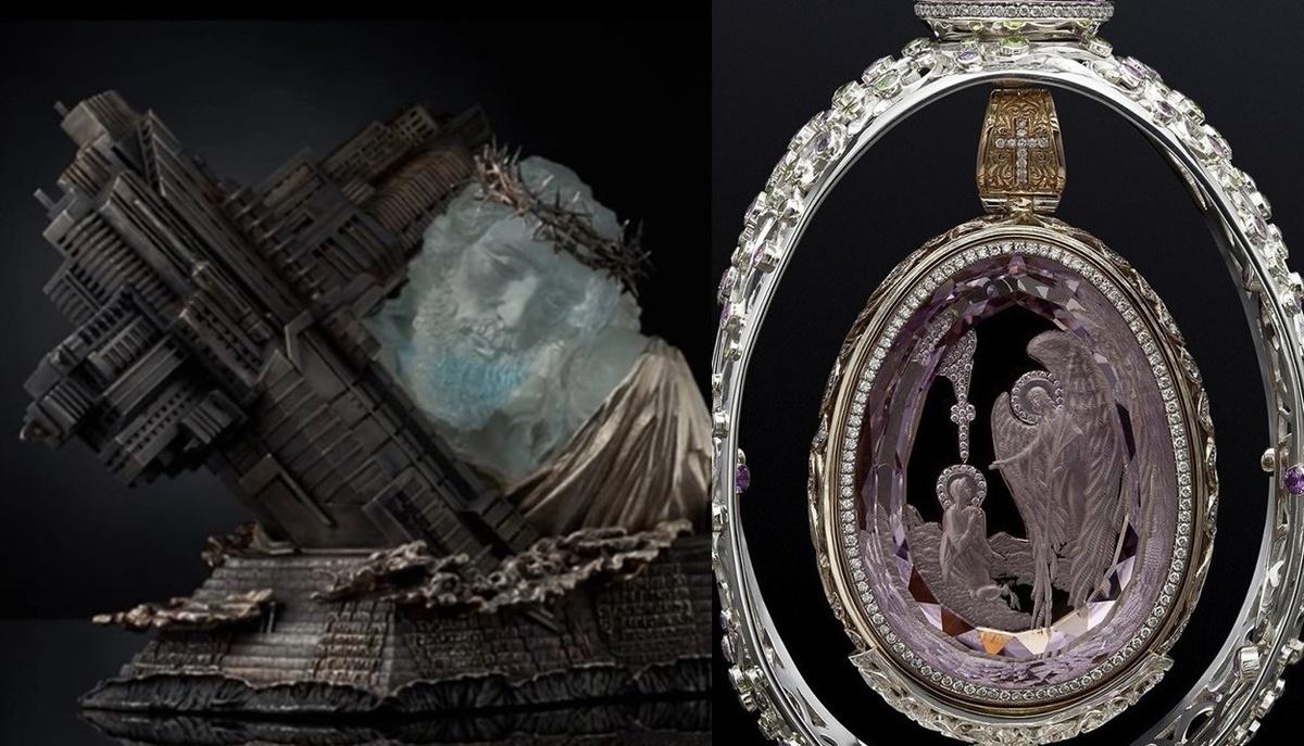 инталии и глиптики на крупных коллекционных камнях (топаз и аметист)