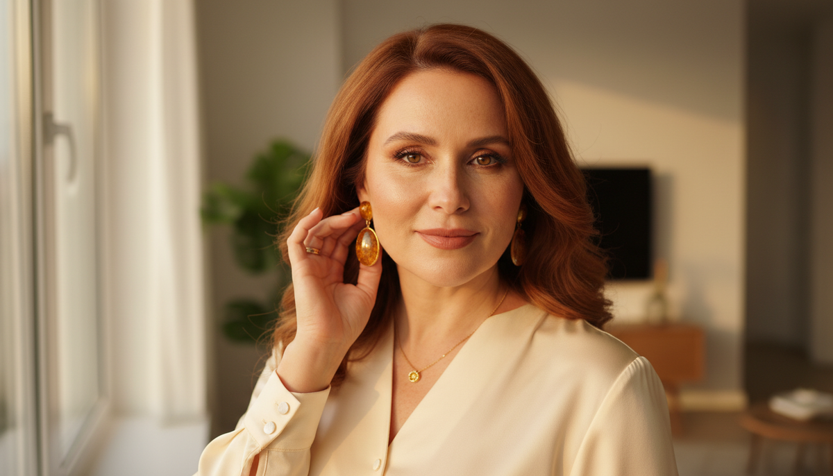 Тёплая Осень - медные волосы, золотистая кожа, ореховые глаза с янтарными вспышками