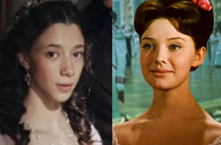 Полина Гухман в роли «новой» Наташи Ростовой, и Людмила Савельева в «старой» версии фильма