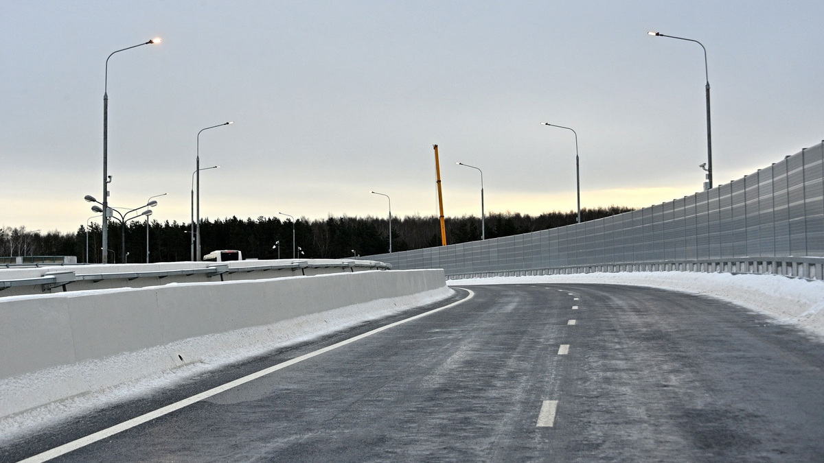    Москва дорога зима развязка