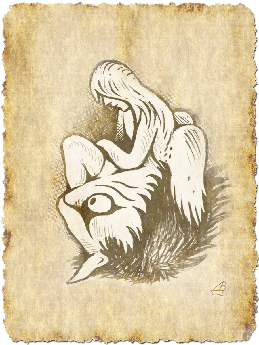 Рисунок-перевёртыш "Ангел и бес". Автор - Валентин Дубинин.