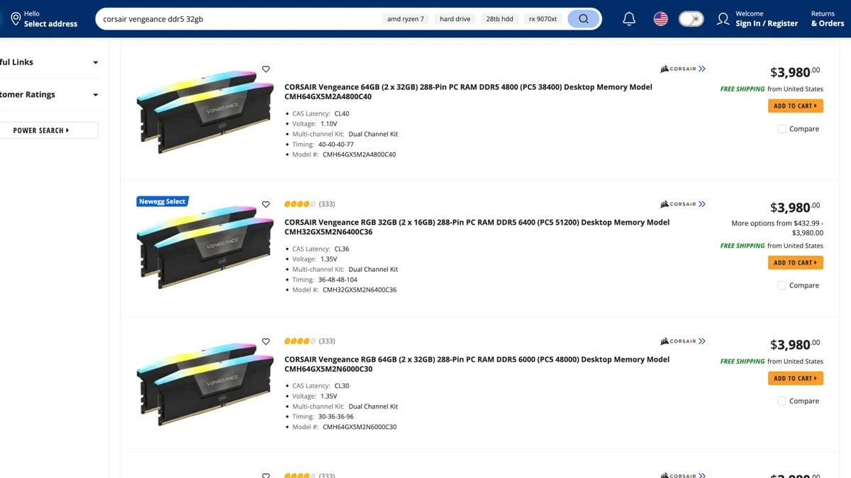 Изображение: Future/Скриншот сайта Newegg  📷
