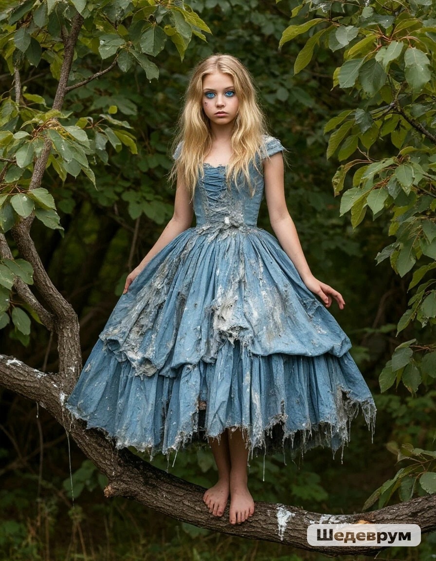 Девушка на дереве.