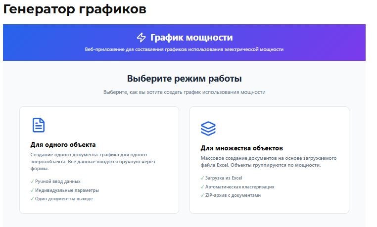 Сервис для создания графика использования электрической мощности (графиков нагрузки) https://www.kodenergetiki.ru/generator-grafikov/