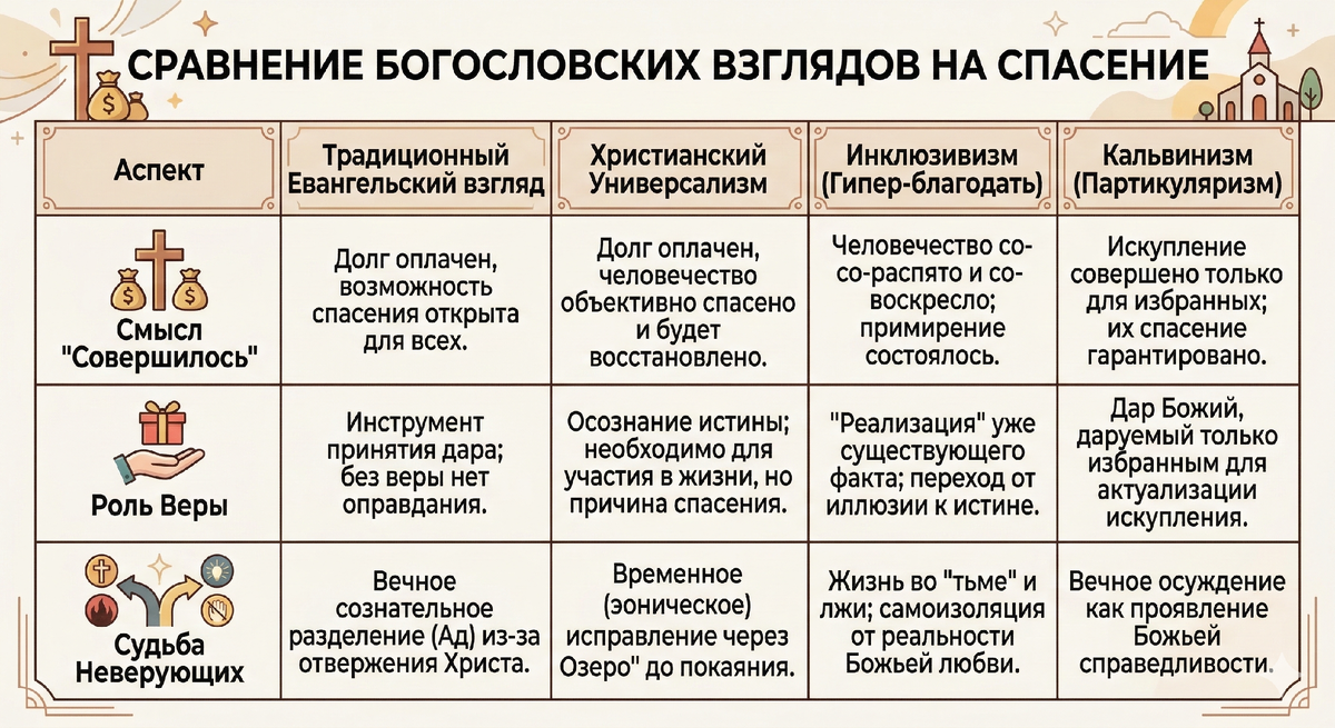 Сравнительный анализ взглядов на Масштаб Спасения