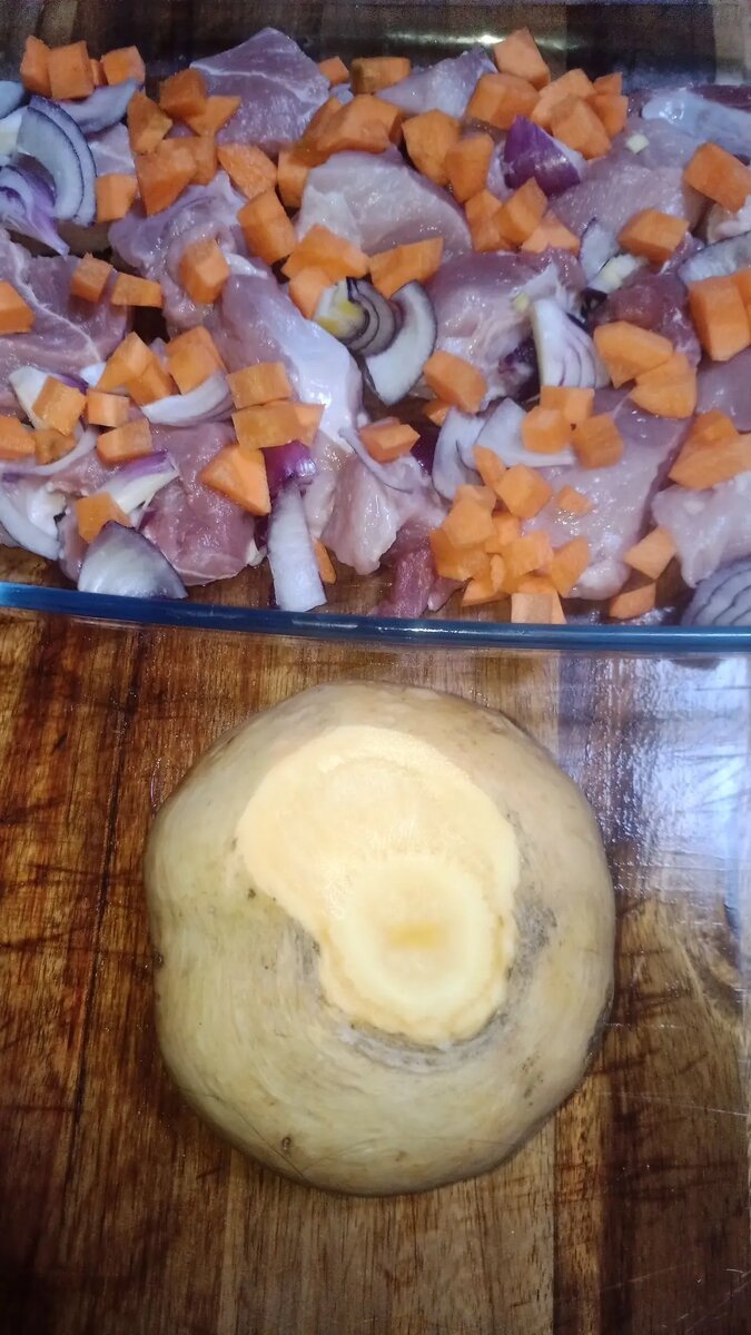 Образец раскладки слоями в форму для запекания.