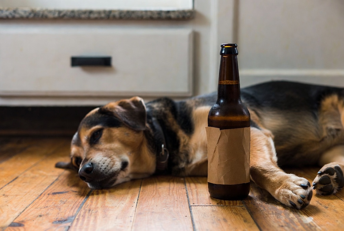 Пиво для собак нельзя считать универсально безопасным лакомством для питомцев. Фото сгенерированно нейросетью.