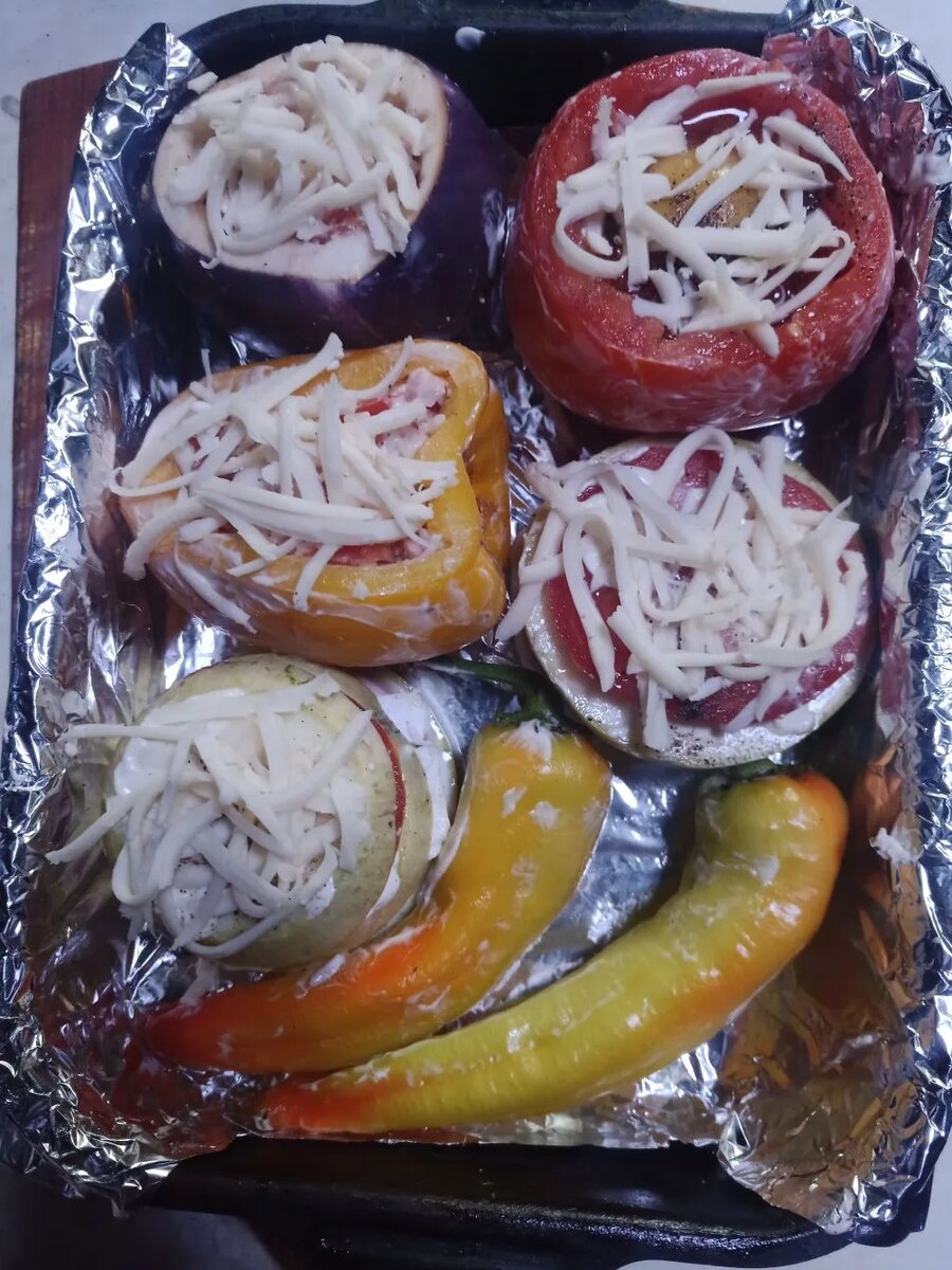 Подготовка овощей для запекания.