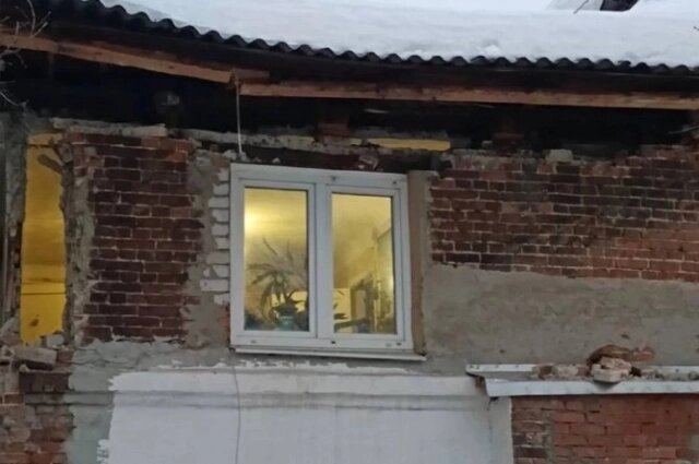    На улице Кудрявцева обрушилась стена жилого дома. Фото: Администрация Рязани