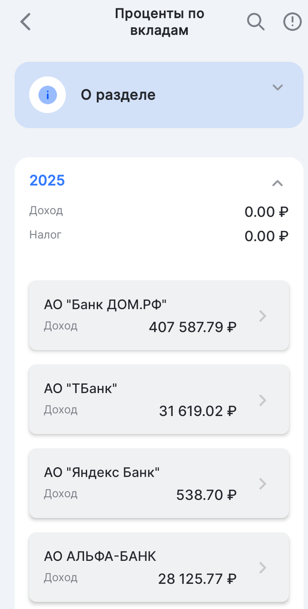 Проценты по вкладам