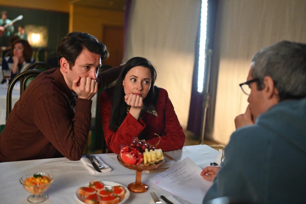 Антон Хабаров, Марина Ворожищева и режиссер Сергей Комаров "Казанова. Возвращение"