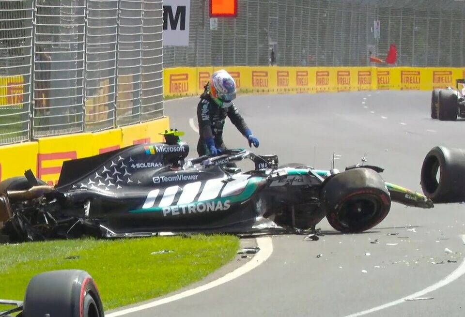    Жёсткая авария Антонелли и эмоциональная реакция Вольфа. ВидеоF1