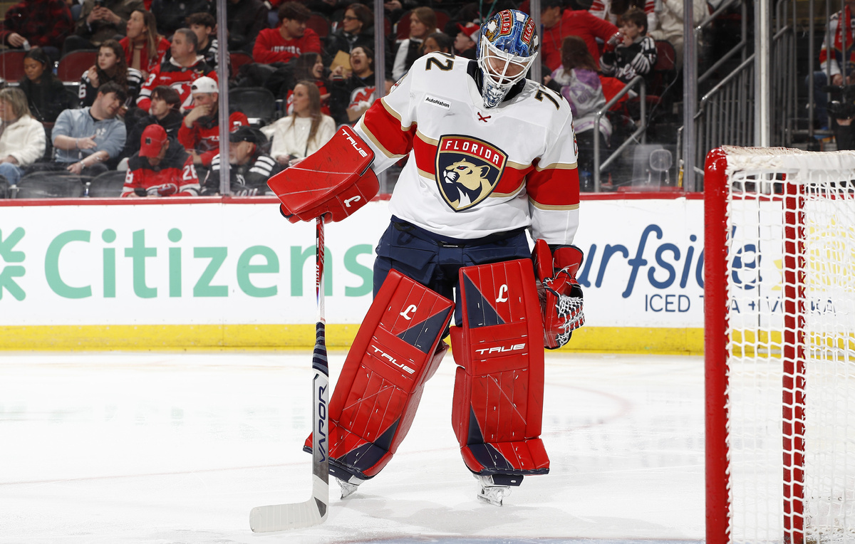    Голкипер "Флориды" Сергей Бобровский  Sarah Stier/Getty Images