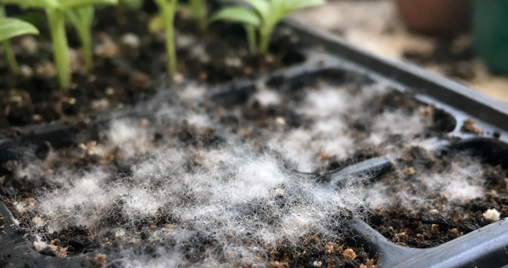 ‍Белая плесень на земле с рассадой — как спасти сеянцы до высадки