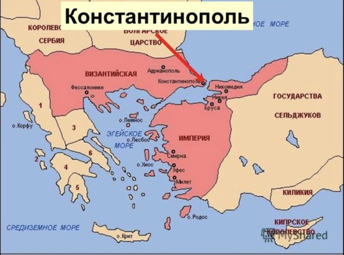 Византийская империя, из Интернета. 