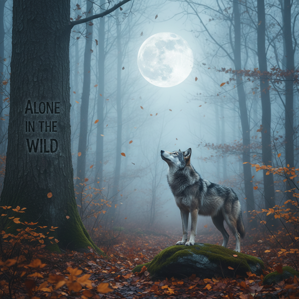 Nano Banana. Волк воет на луну.