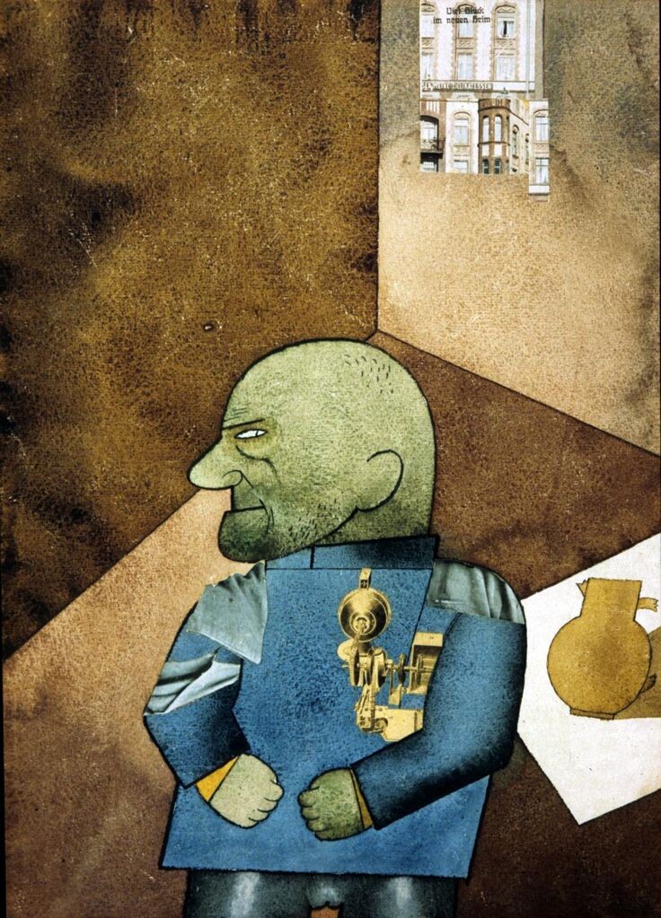 Джон Хартфильд и Георг Гросс. Хартфильд - механик. 1920