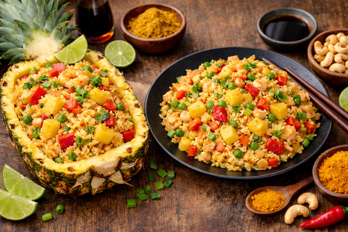 Рис с ананасами 