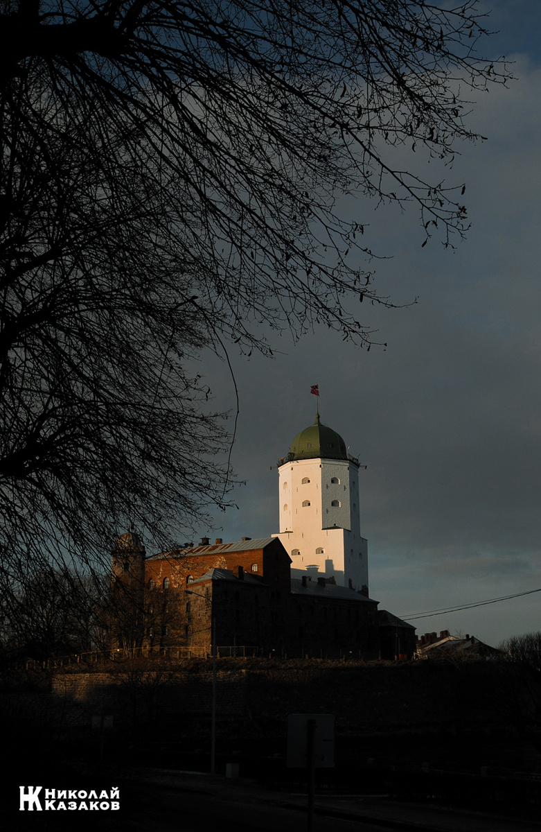 Выборгский замок и башня Олафа. Декабрь 2025 г. Казаков Николай.