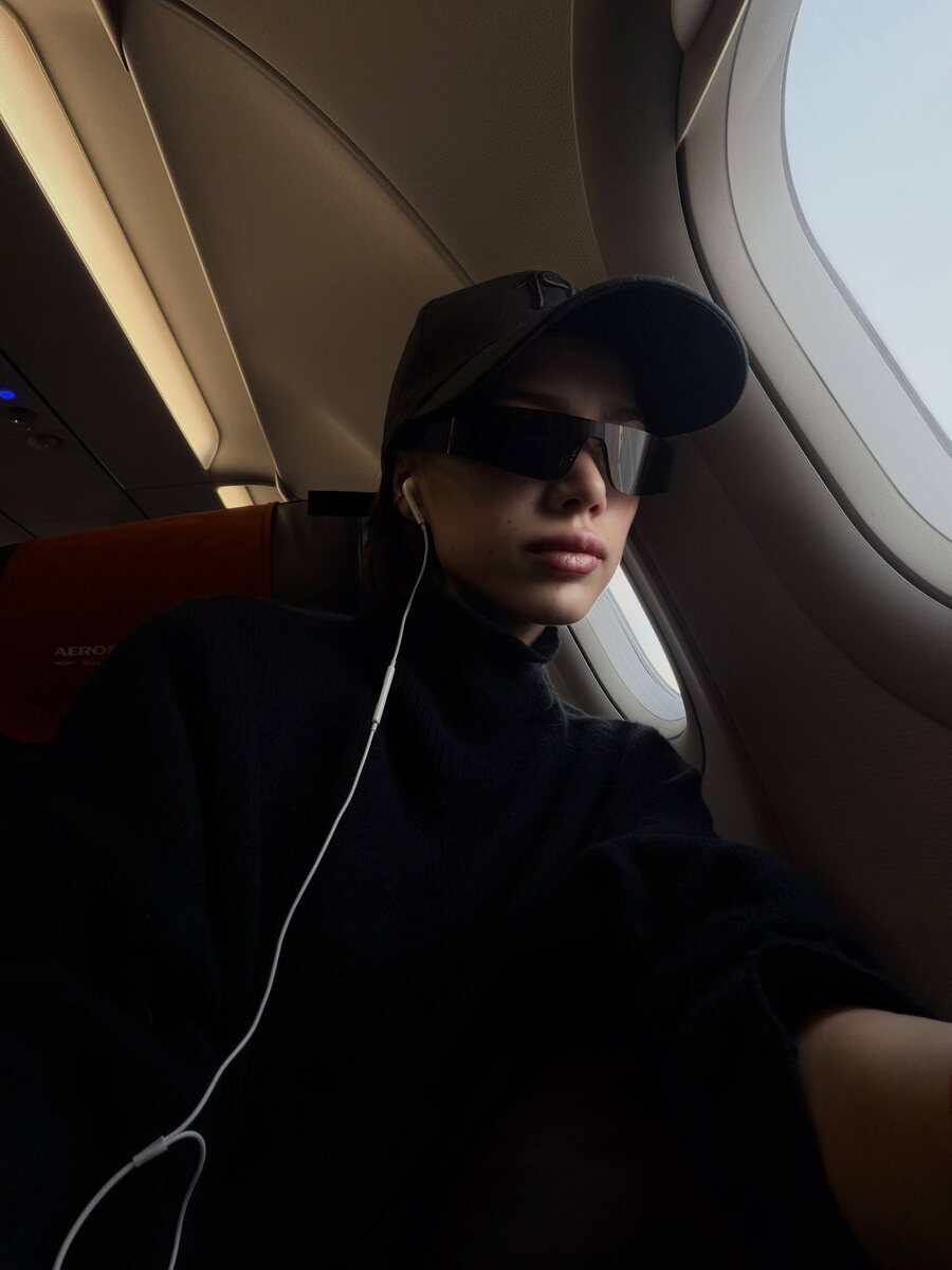    Алина Загитова в самолетеСоцсети Алины Загитовой