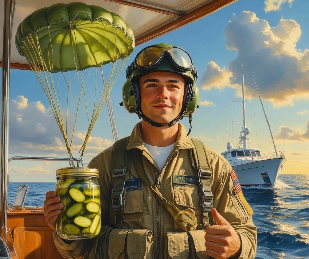 Летчик, яхта, парашют, огурцы соленые... Эх...