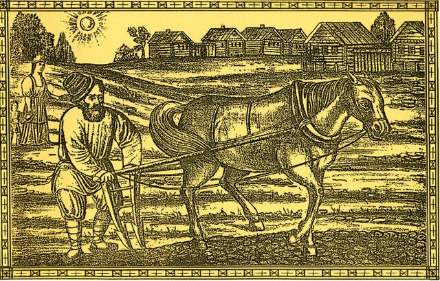 Лубок. Песня пахаря. 1881 г.