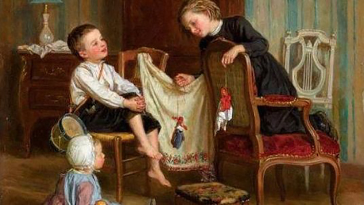     Марионетка в руках артиста   
Константин-Эммануэль Дюверже. Кукольный театр (фрагмент) 1901