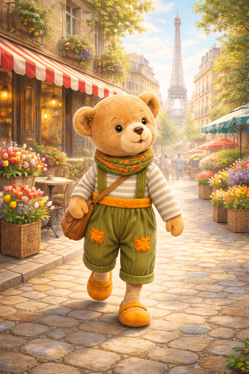 Мишель на пути в цветочную лавку