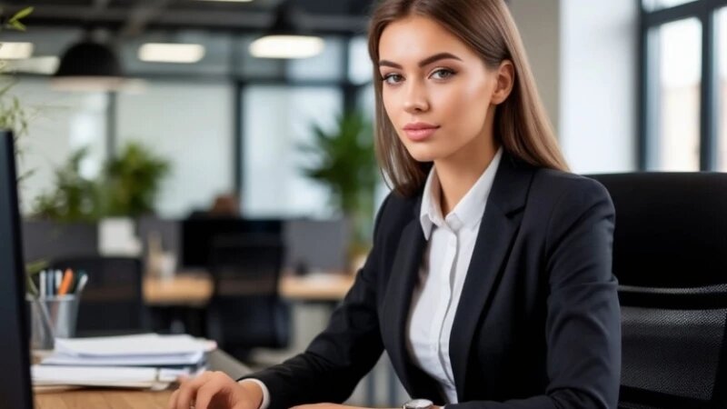     Работа. Офис. Девушка. Нейросети