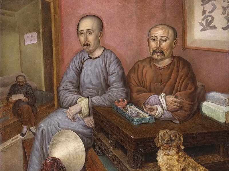     Карл Питер Мазер. Китайские торговцы (фрагмент). 1848