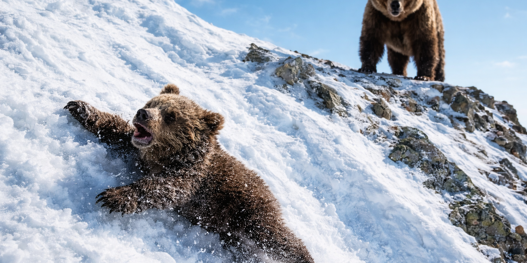 Медведица выла от горя на краю скалы, пока люди не подошли ближе