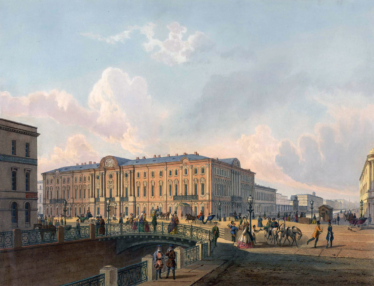 Полицейский мост в 1850-х годах
Шарлемань, Иосиф Иосифович