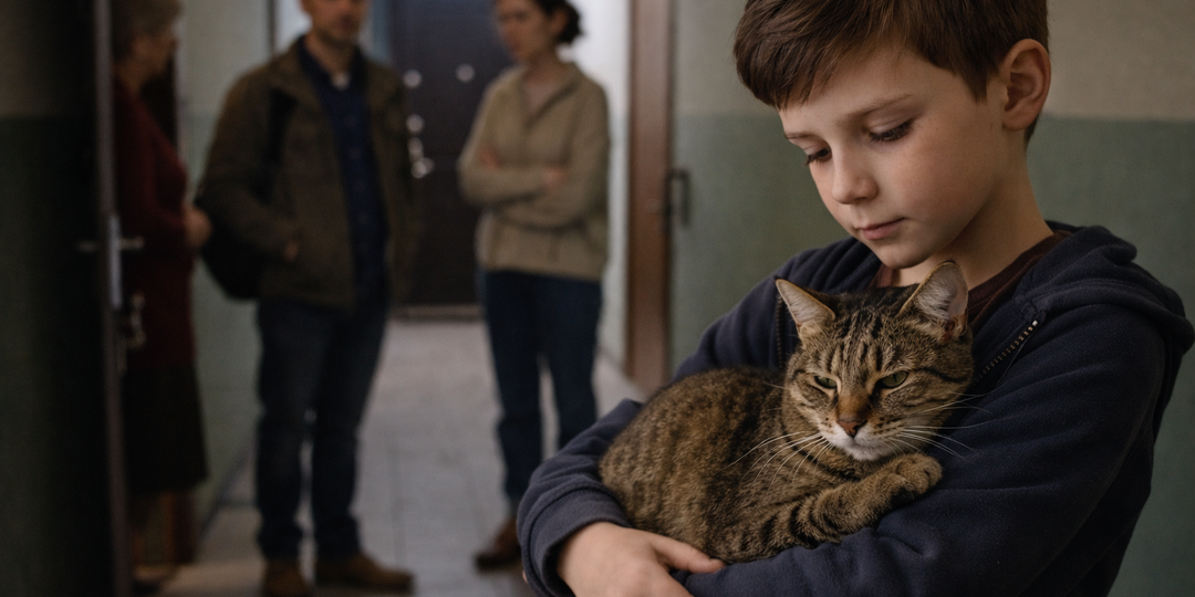 Кошка ушла к соседскому мальчику, который молчал после развода родителей. Вернулась она уже не просто кошкой