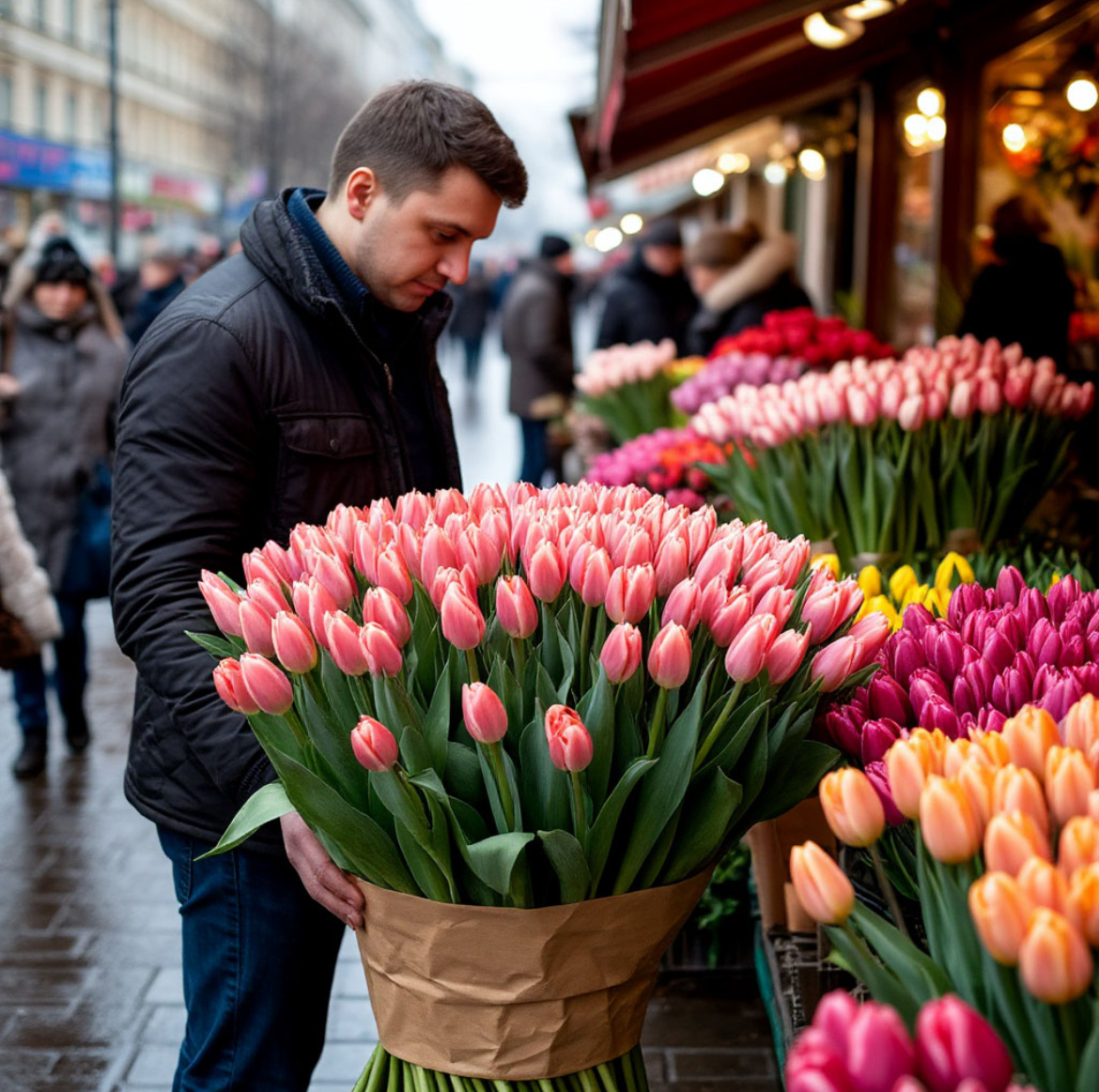 Каждый год миллионы людей покупают цветы к 8 марта.